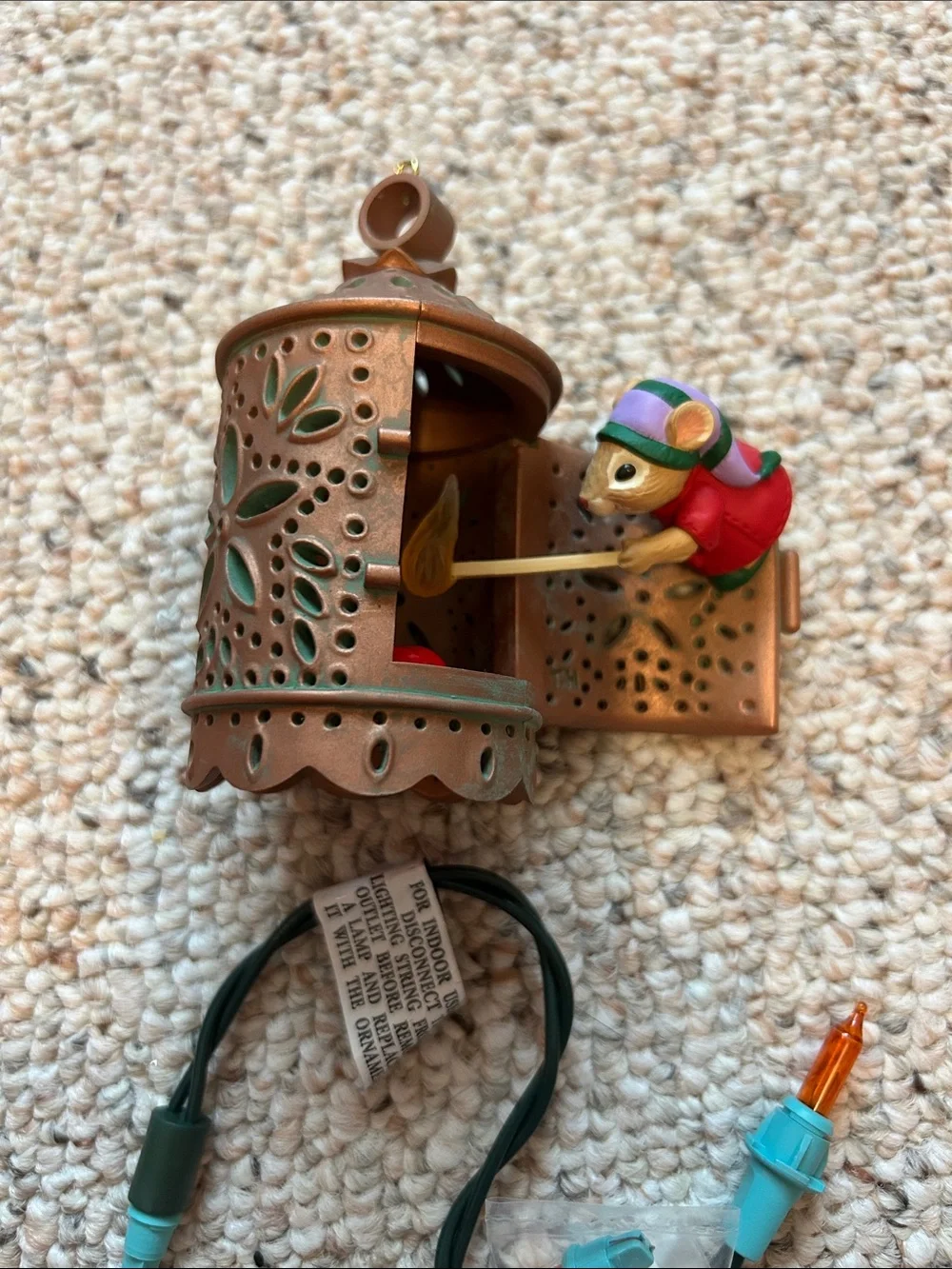 Hallmark “Warm Welcome” Copper Lantern Ornament.  Handcrafted 1999.